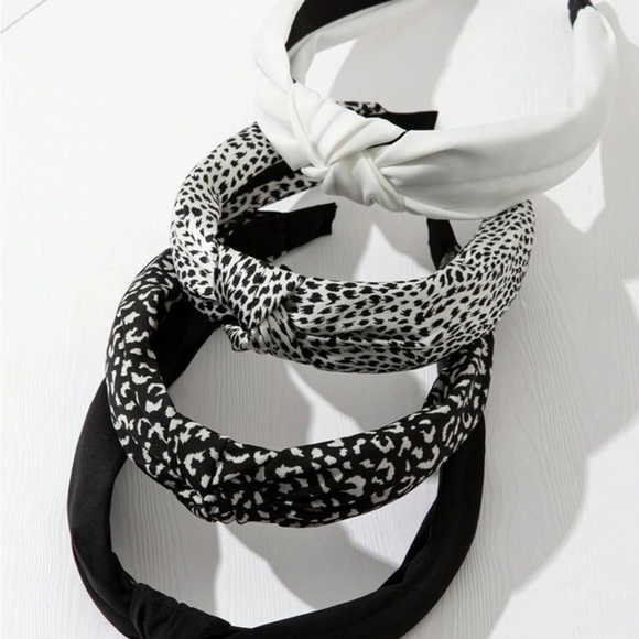 4-pack headbands black & white - Picture 2 of 4